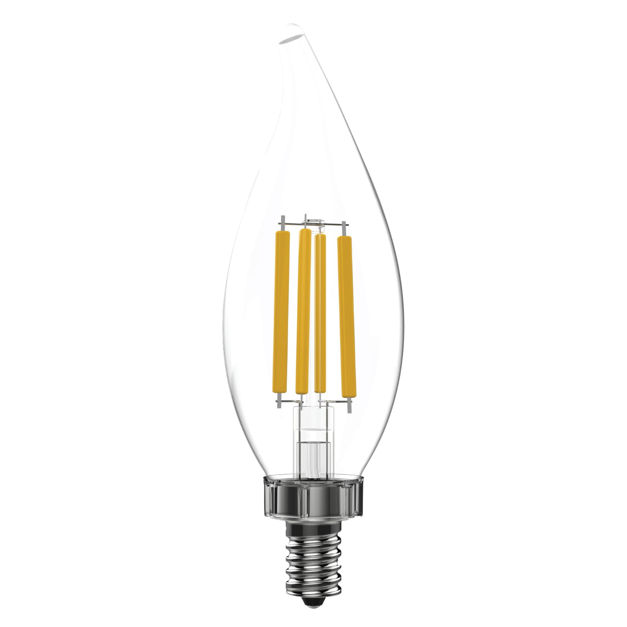 (2 pack) GE Ultra Bright LED Light Bulbs, 100 Watt, Soft White, CA12 Small Base, Clear Finish, 3pk