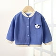 thumbnail image 2 of CYRBOKO Sweaters for Toddler Girls, Cotton Knit Long Sleeve Winter Fall Cardigans Blue Size 18-24 Months, 2 of 3
