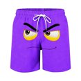 thumbnail image 2 of Cethrio Boys Beach Shorts, Elastic Waist Printed Summer Quick-drying Swim Shorts Purple Size 8, 2 of 4