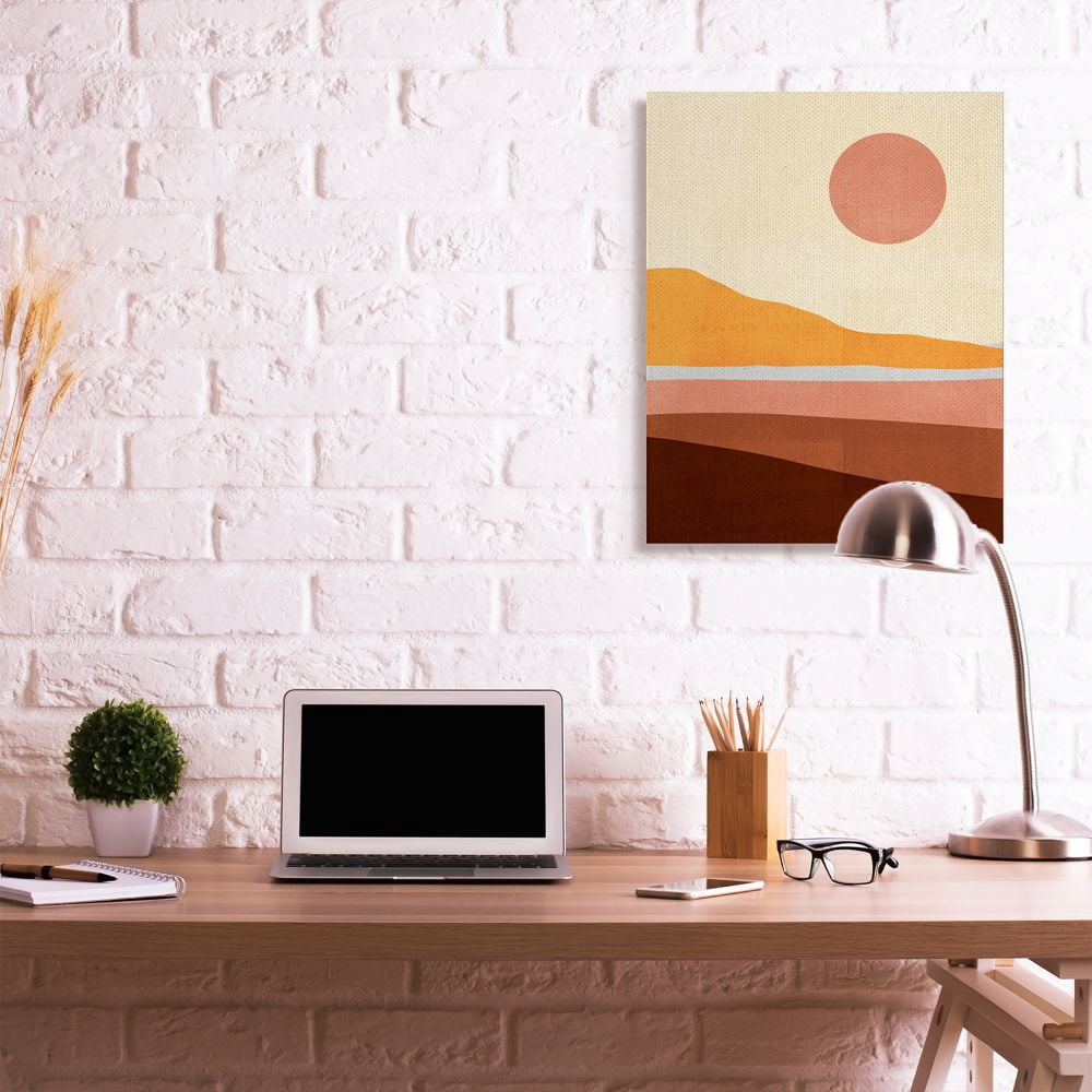 Stupell Industries Abstract Beach Landscape Bold Sun Color Block Canvas Wall Art Design by Victoria Borges, 30" x 40"