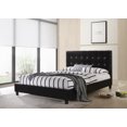 thumbnail image 2 of Black Faux Leather Diamond Tufted Queen Size Platform Bed (No Box Spring Required), 2 of 6
