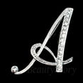 thumbnail image 2 of LINLIN Crystal Letter Brooches, 26 Letters Pins Brooches Silver Plated Metal Broaches Pins Clear Crystal Initial Breast pin for Women, 2 of 7