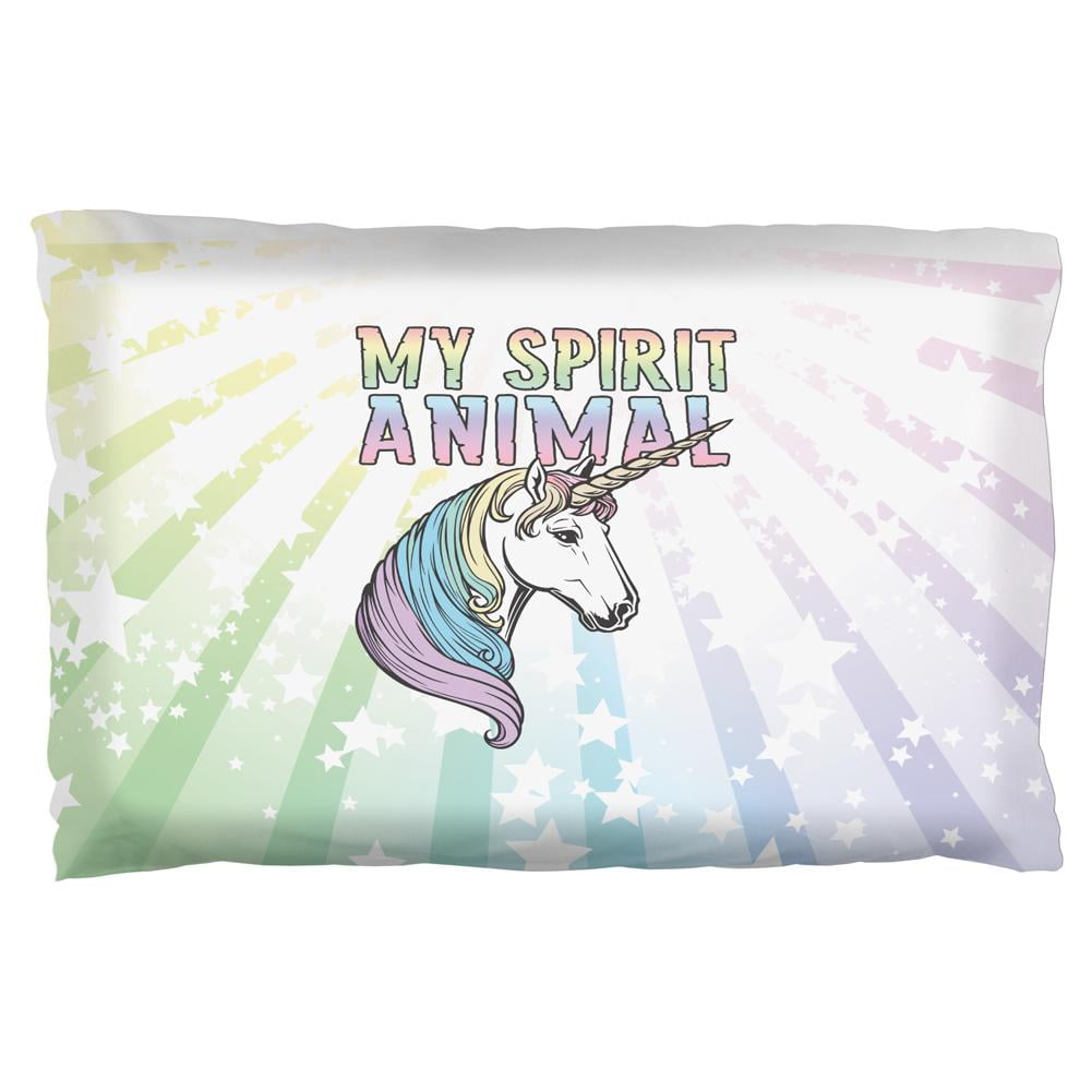 UNICORNS & Rainbows on light pink Sm Pillow Case with Travel Toddler Pillow 