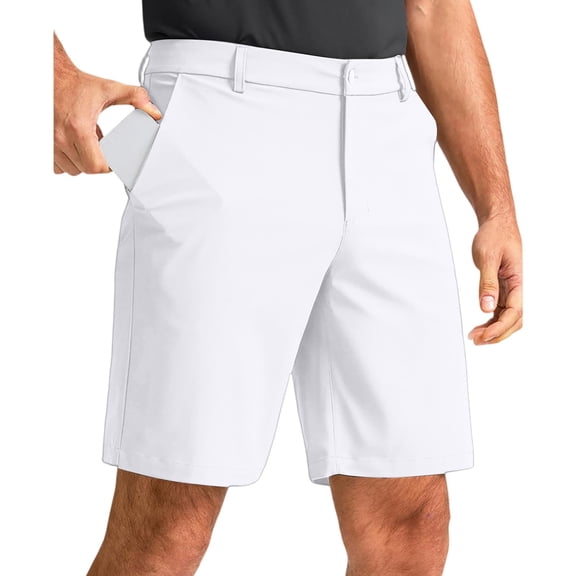 Dresfit Mens Dress Shorts Stretch Golf Hiking Shorts 2026 Summer Big and Tall Lightweight Work Short Pants Baggy Slim Fit Quick Dry Bottoms with Pockets White 2XL