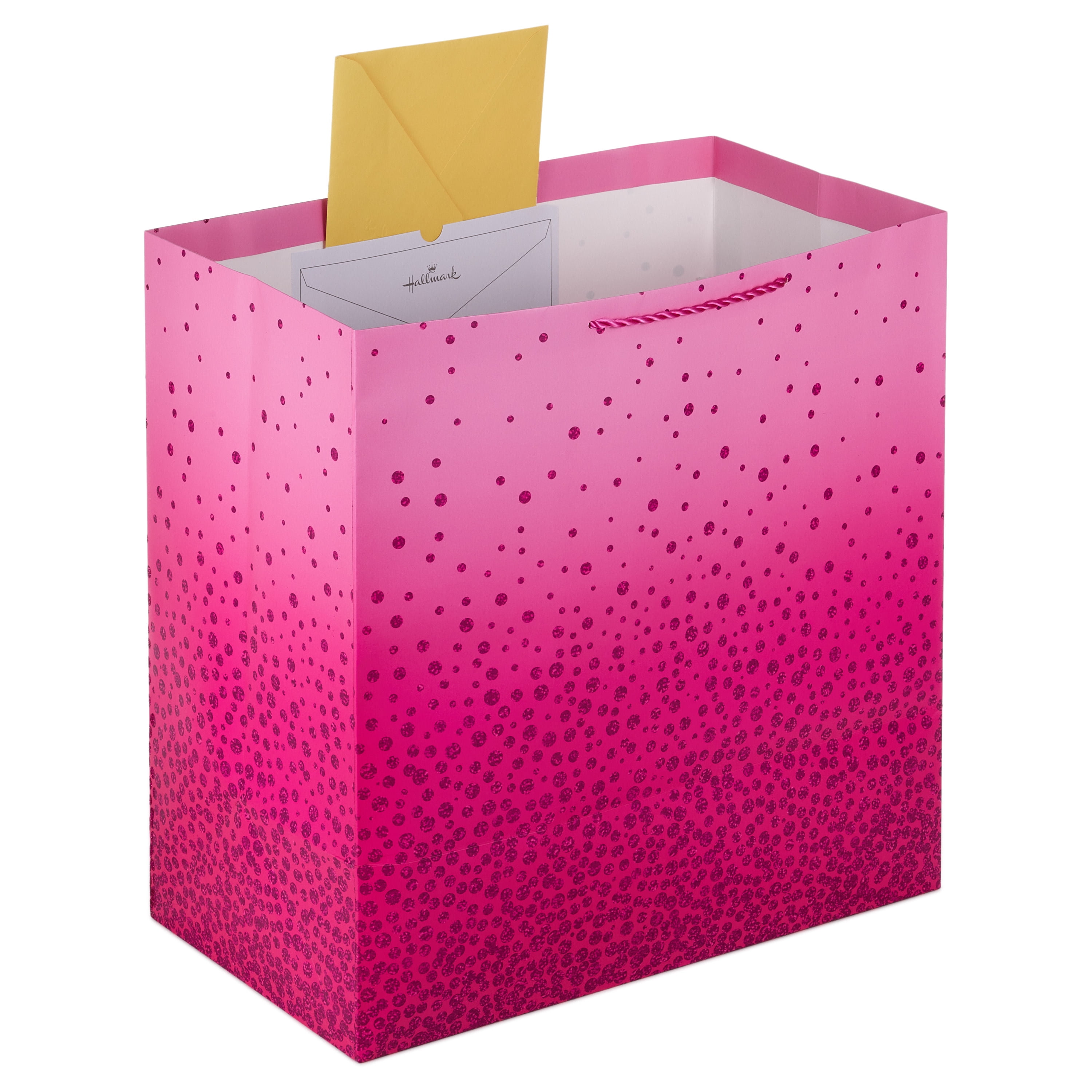 Hallmark Extra-Deep Gift Bag (Pink With Cascading Pink Dots)