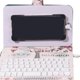 thumbnail image 5 of Funda para teclado Funda protectora para teclado de teléfono de cuero PU de 7 pulgadas con soporte para teléfono para oficina de negocios, 5 of 5