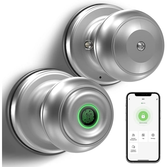 GeekTale Smart Door knob, Fingerprint Door Lock Smart Lock Biometric Door Lock