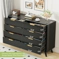 thumbnail image 6 of Planntonneo Boho Fluted 8 Drawers Dresser, Wooden Chests of Drawers TV Stand for Bedroom, Living Room, Entryway, Black, 6 of 11