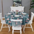 thumbnail image 2 of Pioneer Flower Floral Print Pattern Round Tablecloth 60"x60",Wrinkle Wipeable Table Cloth for Kitchen Dining Room Picnic Patio Party, 2 of 6