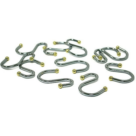 Heavy Duty S Hook, Chrome and Gold