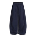 thumbnail image 5 of Resicozy Plus Size Wide Leg Pants for Women Yoga Sweatpants Lounge High Waisted Drawstring Casual Loose Baggy Pants Navy 3XL, 5 of 5