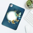 thumbnail image 2 of Back Case for iPad Pro 11" 2024 M4 5th Geneartion, Soft TPU Material, Luxury Pattern Ultra Slim Lightweight Heat Dissipation Drop Protective Tablet Case with Stylus Holder - Butterfly Flower, 2 of 7