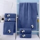 thumbnail image 1 of Toalla facial bordada con imitación de panda | Toalla de mano de algodón suave y absorbente para niños y adultos | Toalla de cocina y baño de 75 x 34 cm en gris, azul, negro y caqui, 1 of 6