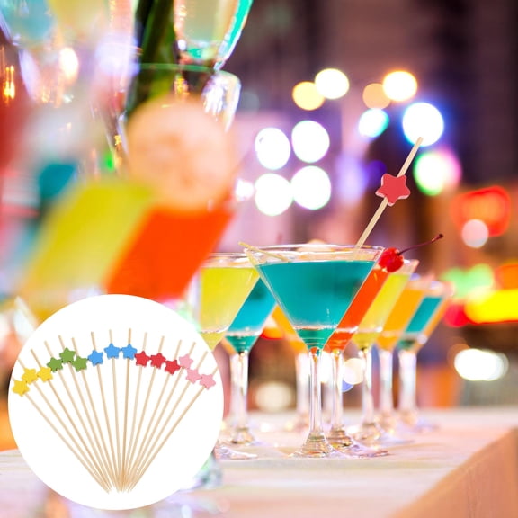 100 Pcs Appetizer Pick Fruit Reusable Stirrer Sticks Martini