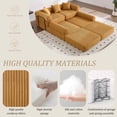 thumbnail image 4 of Timbernest 106" Oversized L-Shaped Cloud Couch, Convertible Sleeper Sofa, Folding Corduroy Sofa Bed for Living Room, Yellow, 4 of 16