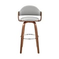 thumbnail image 4 of Daxton 26" Gray Faux Leather and Walnut Wood Bar Stool, 4 of 10