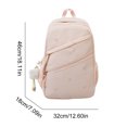 thumbnail image 2 of Bow Print Large Capacity Backpack, Multi-Pocket Zipper Closure School Bag with Pendant for Travel Work Shopping (Pink), 2 of 10