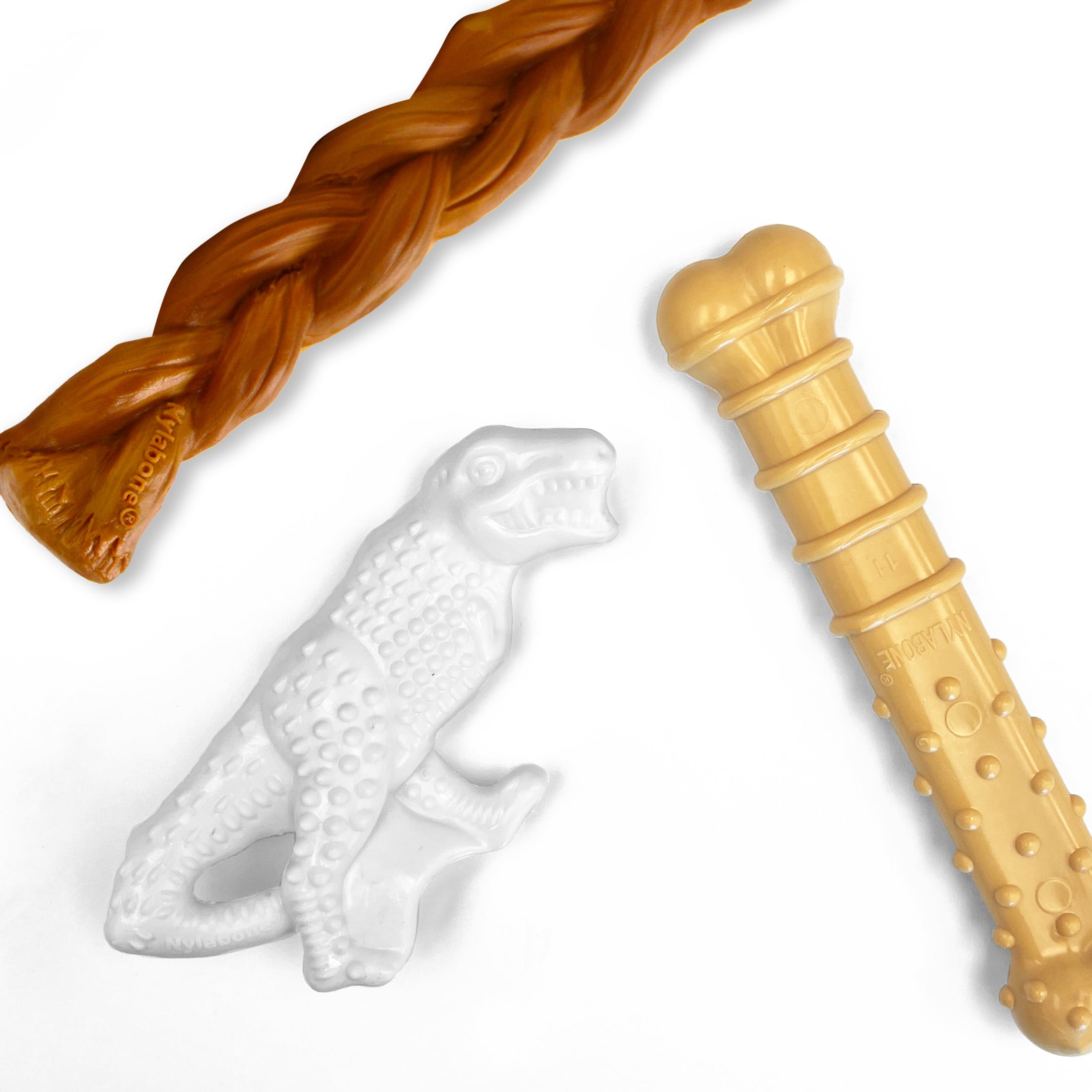 Nylabone Power Chew Dog Dental Chew Toy Bundle Bullytick, Chicken, & Allergy-Free Peanut Butter Large/Giant - Up to 50 lbs. (3 Count)