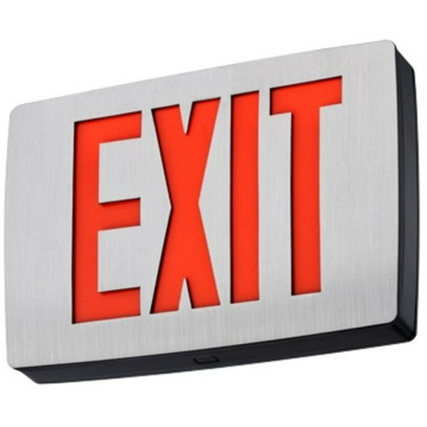 Lithonia Lighting Lqc 1 R El N 12" Led Lighted Exit Sign Ada Compliant Black