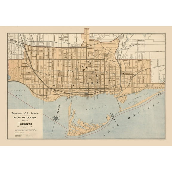 Historic Map - Toronto Canada - White 1906 - Vintage Wall Art