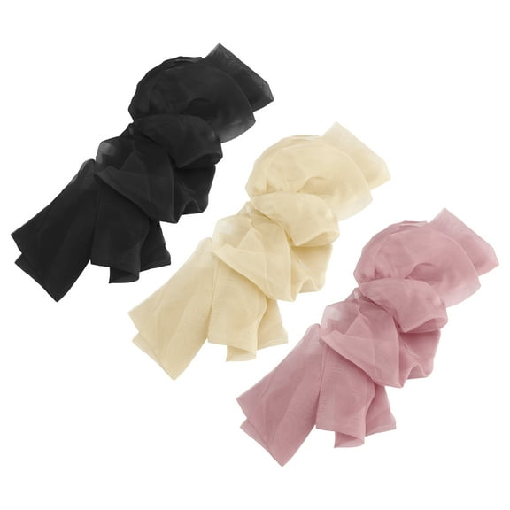 Unique Bargains Women's Elegant Large Organza Spring Hair Clips Multicolor 3 Pcs