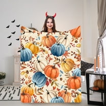 Stijggn Halloween Blankets and Throws Halloween Blankets and Throws Halloween Bedding Decorations Spooky Pumpkin Bat Spider Webs Print Throws for Couch,Bed,Fall Winter Decor,for Kids & Adults