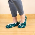 thumbnail image 3 of BambooMN Women's Heart Stripes Slippers Non-Slip Grips - Blue Hearts - Small -2 Pairs, 3 of 7