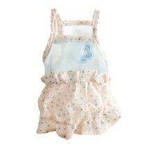 Chihuahua Dog Dress, Summer Cute Female Puppy Dresses,Extra Small Girl Dog Pink White Clothes, Pet Dog Outfits for Yorkie Teacup, Tiny Dog Skirt Cat Clothing