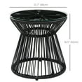 thumbnail image 3 of Outsunny Table d'Appoint en Rotin, Table d'Appoint Ronde à Tambour Creux, Noir, 3 of 10
