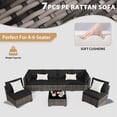 thumbnail image 7 of KIGOTY 7 Piece Outdoor Patio Furniture, Wicker Rattan Outdoor Conversation Set Sectional Sofas for Backyard, Garden, Beige-Black, 7 of 7