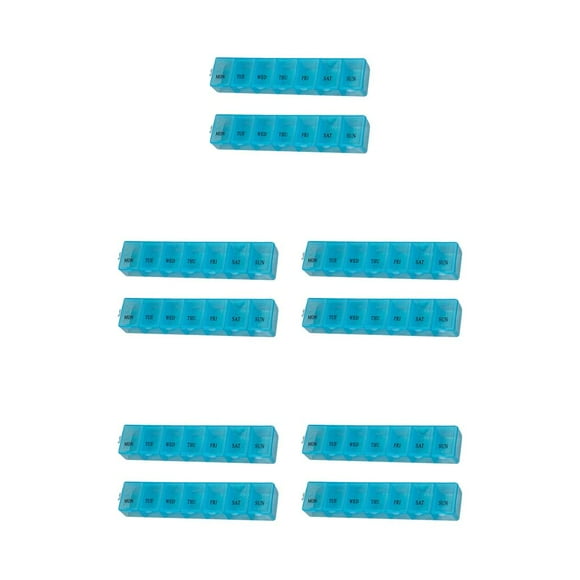 Toystoory Paquete de 2 pastilleros de viaje, contenedor semanal para tabletas, organizador de plástico para ancianos, caja de suministro para Type2 NO2