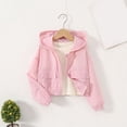 thumbnail image 5 of enyan Girls Zip Up Cropped Windbreaker Jacket Hooded Cargo Lightweight Outerwear(Pink,8-9 Years), 5 of 6