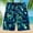 Dark Blue, variant on 2025 New Womens Shorts Plus Size Trendy Print Beach Shorts High Waisted Tie Front with Pocket Stretchable Swim Shorts Women Green