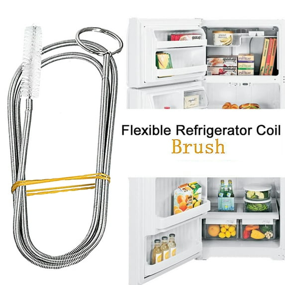 HEVIRGO Stainless Steel Refrigerator Drain Hole Filter Tube Pipe Cleaning Brush Tool Stainless Steel, Nylon Wire