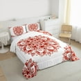 thumbnail image 3 of jejeloiu Vintage Hippie Boho Bedding Comforter Set,Bohemian Aesthetic Paisley Twin Comforter Sets,White Red Bedding Set For Girl Boys,Microfiber Bedroom Decor Reversible,2pcs, 3 of 8