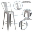 thumbnail image 5 of Flash Furniture Commercial Grade 30" High Silver Metal Indoor-Outdoor Barstool with Removable Back, 5 of 12