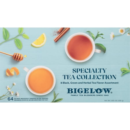 Bigelow, Assorted Black, Green, Herbal Tea Bags, Variety Pack, 64 Count