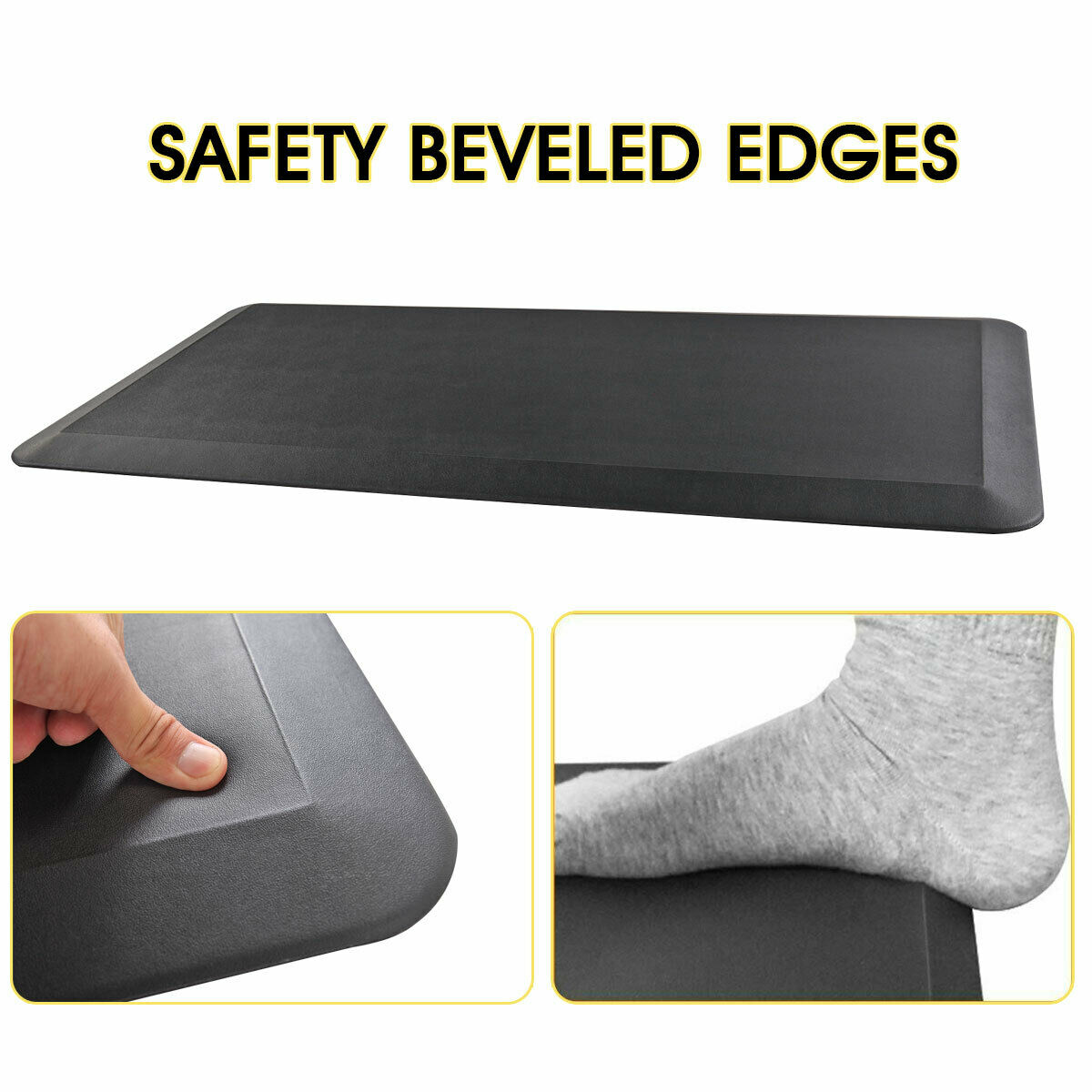  Anti Fatigue Mat - Floor Mat with Acupressure Massage Dots (XL,  Black) - Ergonomic Design Standing Desk Mat- Soft & Durable Standing Mat  for Standing Desk - Memory Foam Mat for