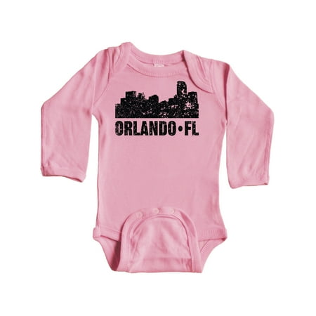 

Inktastic Orlando Skyline with Grunge Gift Baby Boy or Baby Girl Long Sleeve Bodysuit