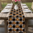 thumbnail image 4 of Burnt Orange Geometric Table Runner 72 Inches, Black White Boho Bed Runner Dresser Scarves Tabletop for Indoor Outdoor Parties/Ceremony/Banquet, 14" x 72", 4 of 9
