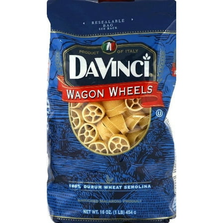 DaVinci Pasta Short Cuts, Wagon Wheels, 16 Ounce Bags