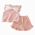 thumbnail image 4 of KPOPLK Toddler Baby Girl Clothes 1t 2t 3t 4t 5t Fly Sleeve Dress Tshirt Shorts Set Summer Casual Outfits Size 1-2 Years,Pink, 4 of 5