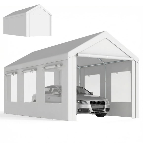 Outsunny 10' x 20' Heavy Duty Carport, Height Adjustable Portable Garage