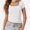 White, variant on Womens Scoop Neck Short Sleeve Casual Tshirts Tops Summer Going Out Work Cute Fitted Shirts Trendy