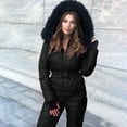 thumbnail image 5 of QATAINLAV Womens Onesie Ski Suit Winter Outdoor Sports Waterproof Snowsuit Faux Fur Collar Zip Jumpsuits Puffer Jacket, Black, XXL, 5 of 8