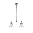 thumbnail image 3 of Innovations Lighting 209 Small Cone Small Cone 2 Light 21" Wide Linear Chandelier - Chrome, 3 of 7