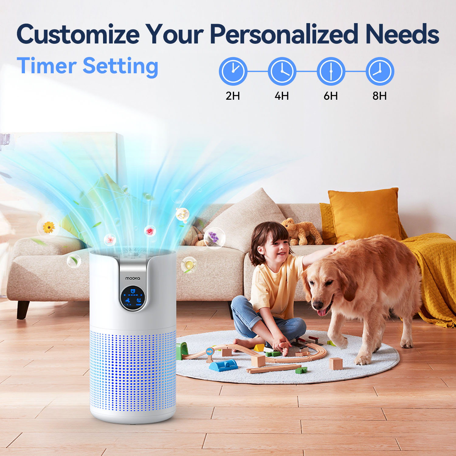 Air Purifier For Home And Bedroom With Aromatherapy, H13 True Air Purifier Cleaner For Bedroom , 3 Fan Speed, Sleeping Mode, White