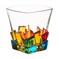 thumbnail image 1 of Hand Painted Glass Cup with Color Woven Stripes for and Water Elegant Home Drinkware, 1 of 2
