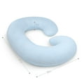 thumbnail image 4 of PharMeDoc Pregnancy Pillow, C-Shaped Full Body Pillow - Jersey Cover, Light Blue, 4 of 7