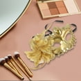 thumbnail image 4 of Unique Bargains Halloween Christmas 1 Pc Lily Princess Half Face Party Mask for Masquerade Party Gold Tone, 4 of 5